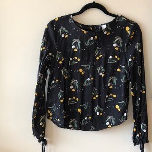 H&M dandelion print blouse